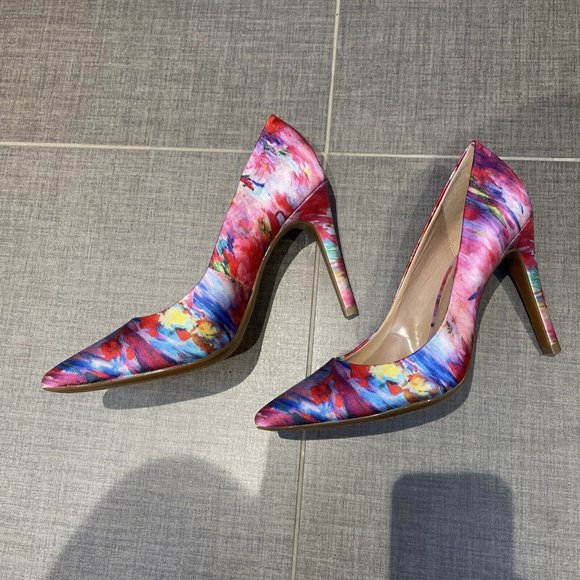 isaac mizrahi islamis high heel pump multicolored fabric nib 8.5 Party - Picture 3 of 8